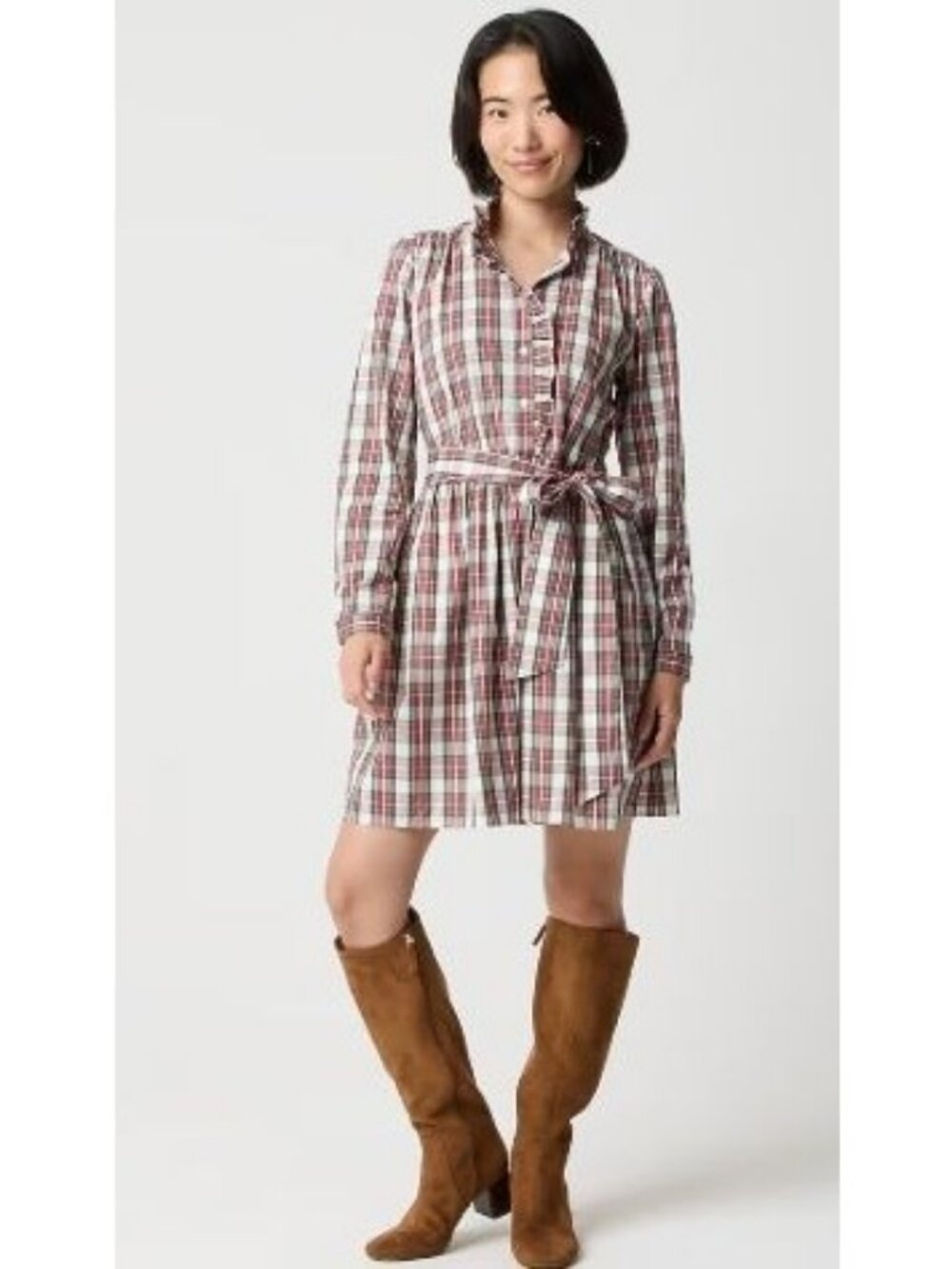 J. Crew Factory Tartan Plaid Mini Shirt-Dress Size 6 CP787
